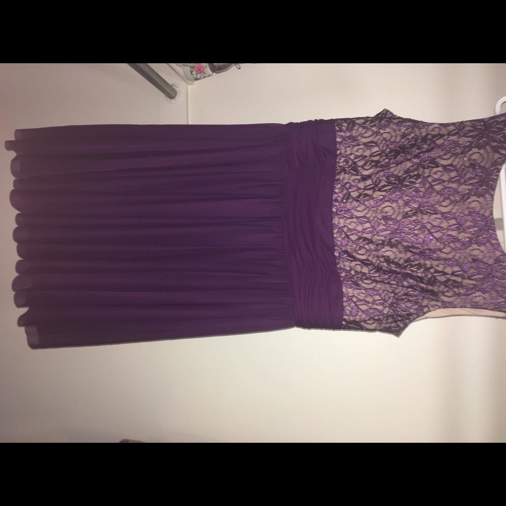 Purple knee length dress